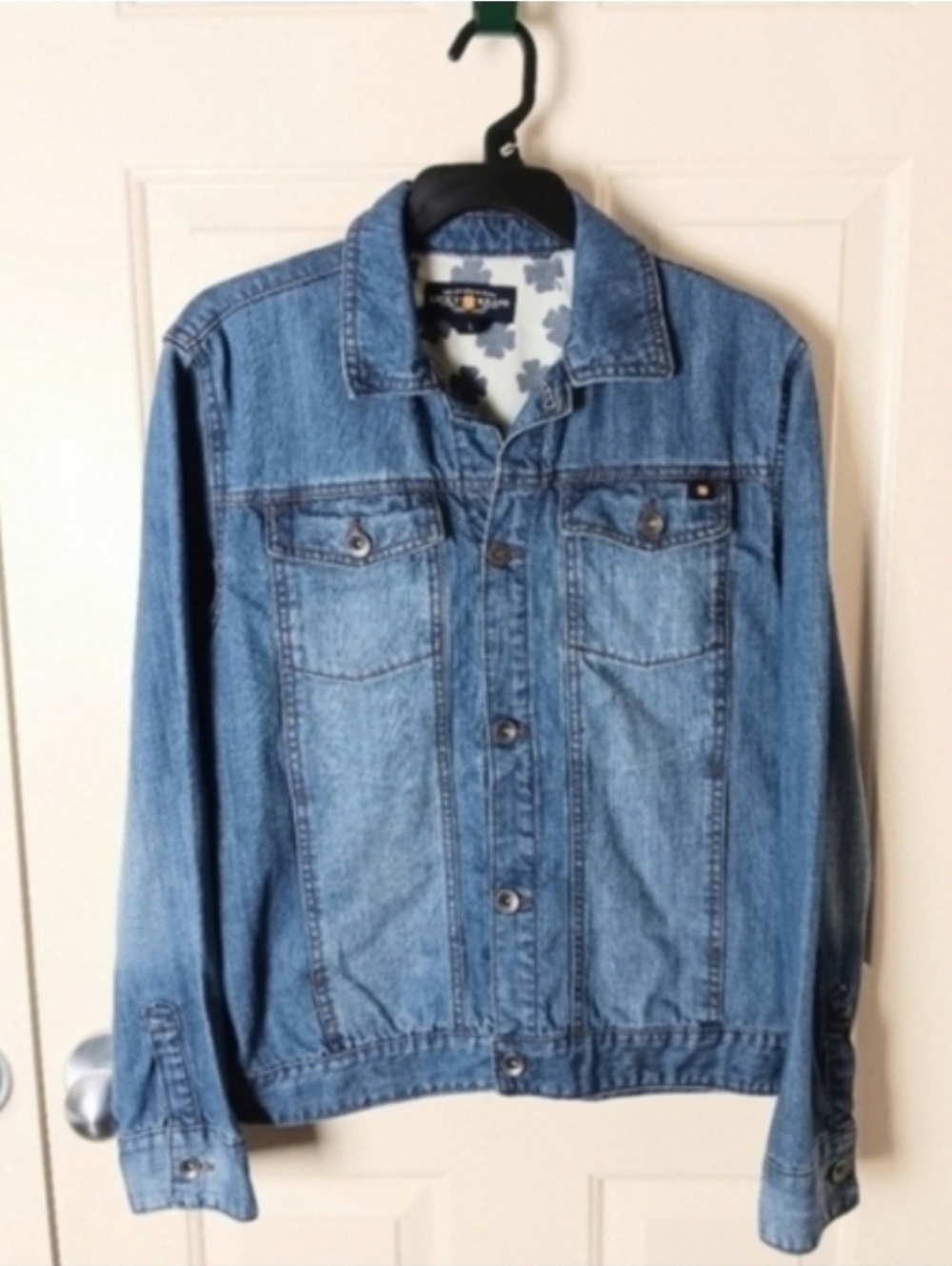 Lucky Brand Men Vintage Trucker Denim Button Down Y2K Jacket Size Large